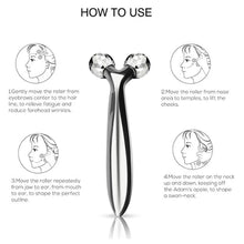 Load image into Gallery viewer, 3D Roller Massager 360 Rotate Silver Thin Face Full Body Shape Massager Lifting Wrinkle Remover Facial Massage Relaxation Tool