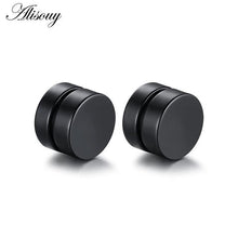 Load image into Gallery viewer, Alisouy 2pcs Punk Mens Strong Magnet Magnetic Ear Stud Set Non Piercing Earrings Fake Earrings Gift for Boyfriend Lover Jewelry