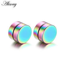 Load image into Gallery viewer, Alisouy 2pcs Punk Mens Strong Magnet Magnetic Ear Stud Set Non Piercing Earrings Fake Earrings Gift for Boyfriend Lover Jewelry