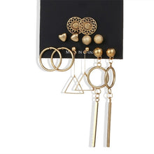 Load image into Gallery viewer, FNIO Women's Earrings Set Pearl Earrings For Women Bohemian Fashion Jewelry 2020 Geometric Crystal Heart Stud Earrings