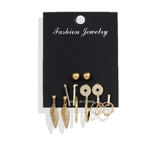 Load image into Gallery viewer, FNIO Women's Earrings Set Pearl Earrings For Women Bohemian Fashion Jewelry 2020 Geometric Crystal Heart Stud Earrings