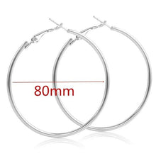 Load image into Gallery viewer, 40mm 60mm 70mm 80mm Exaggerate Big Smooth Circle Hoop Earrings Brincos Simple Party Round Loop Earrings for Women Jewelry
