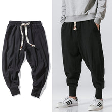 Load image into Gallery viewer, Chinese Style Harem Pants Men Streetwear Casual Joggers Mens Pants Cotton Linen Sweatpants Ankle-length Men Trousers M-5XL