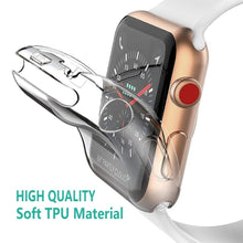 Load image into Gallery viewer, Transparent Cover for Apple Watch Series 6 3 2 1 38MM 42MM 360 Full Soft Clear TPU Screen Protector Case iWatch 4 5 44MM 40MM