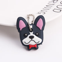Load image into Gallery viewer, Cute Cartoon Keychain Silicone Cat Dog Protective Key Case Cover for Key Control Dust Cap Holder Gift Women Key Chain