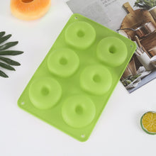 Load image into Gallery viewer, 6 Cavity Donut Mold Silicone Non-stick Baking Tray Heat-resistant Reusable Folded Donuts Maker Colorful Soft Dessert Making Tool