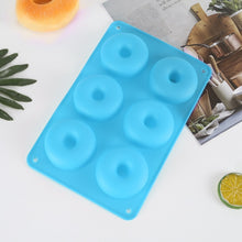 Load image into Gallery viewer, 6 Cavity Donut Mold Silicone Non-stick Baking Tray Heat-resistant Reusable Folded Donuts Maker Colorful Soft Dessert Making Tool