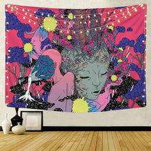 Load image into Gallery viewer, Nordic psychedelic hanging fabric background wall covering home decoration wall blanket tapestry bedroom wall hanging 95*73cm
