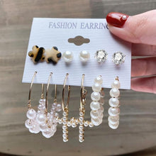 Load image into Gallery viewer, Fashion Gold Hoop Earrings Set Women Pearl Hoop Earrings Oversize Metal Circle Punk Earring 2020 Female Fashion Jewelry