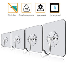 Load image into Gallery viewer, 20/10 Pcs Hooks Transparent Strong Self Adhesive Door Wall Hangers Hooks Suction Heavy Load Rack Cup Sucker for Kitchen Bathroom