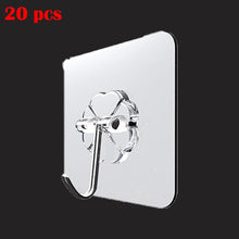 Load image into Gallery viewer, 20/10 Pcs Hooks Transparent Strong Self Adhesive Door Wall Hangers Hooks Suction Heavy Load Rack Cup Sucker for Kitchen Bathroom