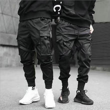 Load image into Gallery viewer, Ribbons Harem Joggers Men Cargo Pants Streetwear 2021 Hip Hop Casual Pockets Cotton Track Pants Male Harajuku Fashion Trousers