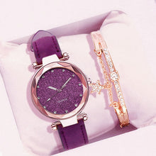 Load image into Gallery viewer, Casual Women Romantic Starry Sky Wrist Watch bracelet Leather Rhinestone Designer Ladies Clock Simple Dress Gfit Montre Femme