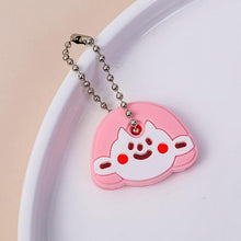 Load image into Gallery viewer, Cute Cartoon Keychain Silicone Cat Dog Protective Key Case Cover for Key Control Dust Cap Holder Gift Women Key Chain