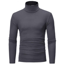 Load image into Gallery viewer, turtleneck for men Solid colour slim elastic thin pullover men Spring Autumn turtleneck men knitting brand sweater men
