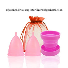 Load image into Gallery viewer, Medical Silicone Menstrual Cup Foldable Silicone Cup for Clean Menstrual Period Cup Lady Menstrual collector & Face cleab brush
