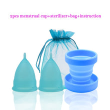 Load image into Gallery viewer, Medical Silicone Menstrual Cup Foldable Silicone Cup for Clean Menstrual Period Cup Lady Menstrual collector & Face cleab brush