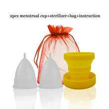 Load image into Gallery viewer, Medical Silicone Menstrual Cup Foldable Silicone Cup for Clean Menstrual Period Cup Lady Menstrual collector & Face cleab brush