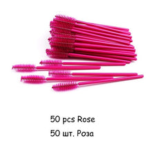 Load image into Gallery viewer, Disposable Eyelash Brush 25/50 Pcs Crystal Eye Brush Diamond Handle Mini Mascara Wands Brush Eyelash Extension Makeup Brush Set