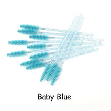 Load image into Gallery viewer, Disposable Eyelash Brush 25/50 Pcs Crystal Eye Brush Diamond Handle Mini Mascara Wands Brush Eyelash Extension Makeup Brush Set