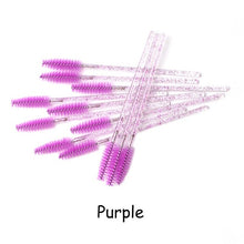 Load image into Gallery viewer, Disposable Eyelash Brush 25/50 Pcs Crystal Eye Brush Diamond Handle Mini Mascara Wands Brush Eyelash Extension Makeup Brush Set