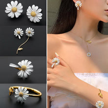 Load image into Gallery viewer, Korean Style Cute Small Daisy Flower Stud Earrings For Women Girls Sweet Statement Asymmetrical Earring Party Jewelry Gifts