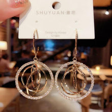 Load image into Gallery viewer, Women's Geometric Drop Earrings 2021 New Round Pendant Earrings Party Jewelry Gift Golden Fashion Trend Fashion Stud Earrings
