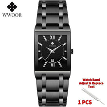 Load image into Gallery viewer, Relogio Masculino WWOOR Gold Watch Men Square Mens Watches Top Brand Luxury Golden Quartz Stainless Steel Waterproof Wrist Watch