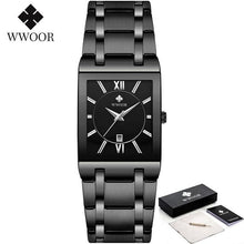 Load image into Gallery viewer, Relogio Masculino WWOOR Gold Watch Men Square Mens Watches Top Brand Luxury Golden Quartz Stainless Steel Waterproof Wrist Watch