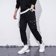 Load image into Gallery viewer, Men's Side Pockets Cargo Harem Pants 2021 Ribbons Black Hip Hop Casual Male Joggers Trousers Fashion Casual Streetwear Pants