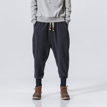 Load image into Gallery viewer, Chinese Style Harem Pants Men Streetwear Casual Joggers Mens Pants Cotton Linen Sweatpants Ankle-length Men Trousers M-5XL