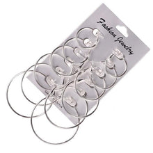 Load image into Gallery viewer, 6Pairs Punk Hoop Earrings Set Big Circle Earrings Jewelry for Women Girls Steampunk Ear Clip Punk Style Earring Ear Ring