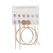 Load image into Gallery viewer, 6Pairs Punk Hoop Earrings Set Big Circle Earrings Jewelry for Women Girls Steampunk Ear Clip Punk Style Earring Ear Ring