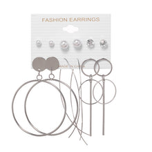 Load image into Gallery viewer, 6Pairs Punk Hoop Earrings Set Big Circle Earrings Jewelry for Women Girls Steampunk Ear Clip Punk Style Earring Ear Ring