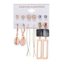 Load image into Gallery viewer, 6Pairs Punk Hoop Earrings Set Big Circle Earrings Jewelry for Women Girls Steampunk Ear Clip Punk Style Earring Ear Ring