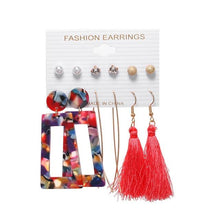 Load image into Gallery viewer, 6Pairs Punk Hoop Earrings Set Big Circle Earrings Jewelry for Women Girls Steampunk Ear Clip Punk Style Earring Ear Ring
