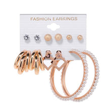 Load image into Gallery viewer, 6Pairs Punk Hoop Earrings Set Big Circle Earrings Jewelry for Women Girls Steampunk Ear Clip Punk Style Earring Ear Ring