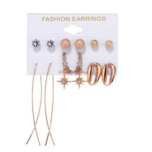 Load image into Gallery viewer, 6Pairs Punk Hoop Earrings Set Big Circle Earrings Jewelry for Women Girls Steampunk Ear Clip Punk Style Earring Ear Ring