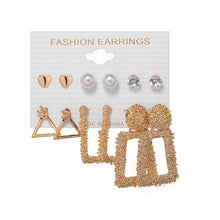 Load image into Gallery viewer, 6Pairs Punk Hoop Earrings Set Big Circle Earrings Jewelry for Women Girls Steampunk Ear Clip Punk Style Earring Ear Ring