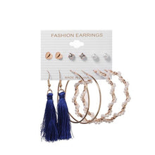 Load image into Gallery viewer, 6Pairs Punk Hoop Earrings Set Big Circle Earrings Jewelry for Women Girls Steampunk Ear Clip Punk Style Earring Ear Ring