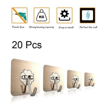 Load image into Gallery viewer, 20/10 Pcs Hooks Transparent Strong Self Adhesive Door Wall Hangers Hooks Suction Heavy Load Rack Cup Sucker for Kitchen Bathroom