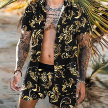 Load image into Gallery viewer, NEW Men Hawaiian Sets Printing 2021 Summer Short Sleeve Button Shirt Beach Shorts Streetwear Casual Mens Suit 2 Pieces INCERUN