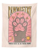 Load image into Gallery viewer, Cat Paws Tapestry Witchcraft Tarot Tapestry Bohemian Style Decoration Home Decoration Hippie Mattress Girls Dorm Room Decor
