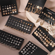 Load image into Gallery viewer, Women's Earrings Set Retro Korean Geometric Stud Earrings for Women Korean Gold Small Metal Pearl Earring 2021 Trend Jewelry