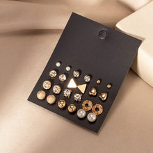 Load image into Gallery viewer, Women's Earrings Set Retro Korean Geometric Stud Earrings for Women Korean Gold Small Metal Pearl Earring 2021 Trend Jewelry