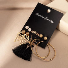 Load image into Gallery viewer, Women's Earrings Set Retro Korean Geometric Stud Earrings for Women Korean Gold Small Metal Pearl Earring 2021 Trend Jewelry
