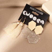 Load image into Gallery viewer, Women's Earrings Set Retro Korean Geometric Stud Earrings for Women Korean Gold Small Metal Pearl Earring 2021 Trend Jewelry