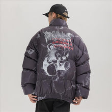 Load image into Gallery viewer, Hip Hop Jacket Parka Hurt Bear Print Men Winter Oversize Windbreaker Streetwear Harajuku Padded Jacket Coat Warm Outwear Hipster
