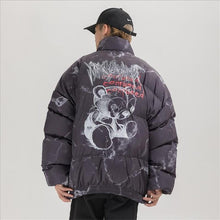 Load image into Gallery viewer, Hip Hop Jacket Parka Hurt Bear Print Men Winter Oversize Windbreaker Streetwear Harajuku Padded Jacket Coat Warm Outwear Hipster