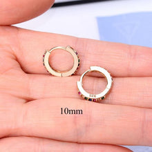 Load image into Gallery viewer, 2 Pcs Rainbow Little Huggies Hoop Earrings Girl Tiny Rings Cartilage Small Helix Piercing Conch Earlobe Tragus Circle Men Hoops